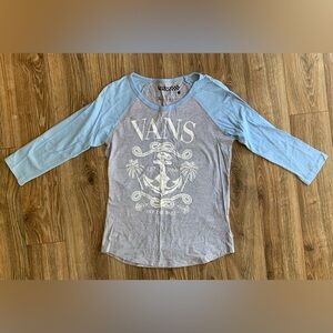 Vans Light Blue and Gray Tee